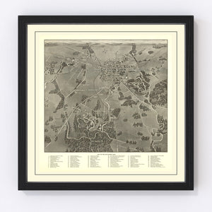 Vintage Gettysburg Battlefield Map 1936
