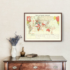 Vintage World War I Map of England 1914