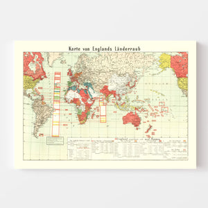 Vintage World War I Map of England 1914