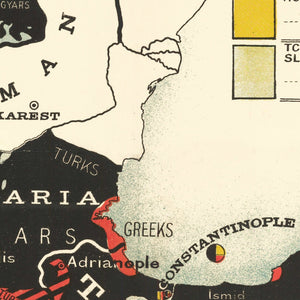 Vintage Map of the Nationalities of the German Alliance 1916