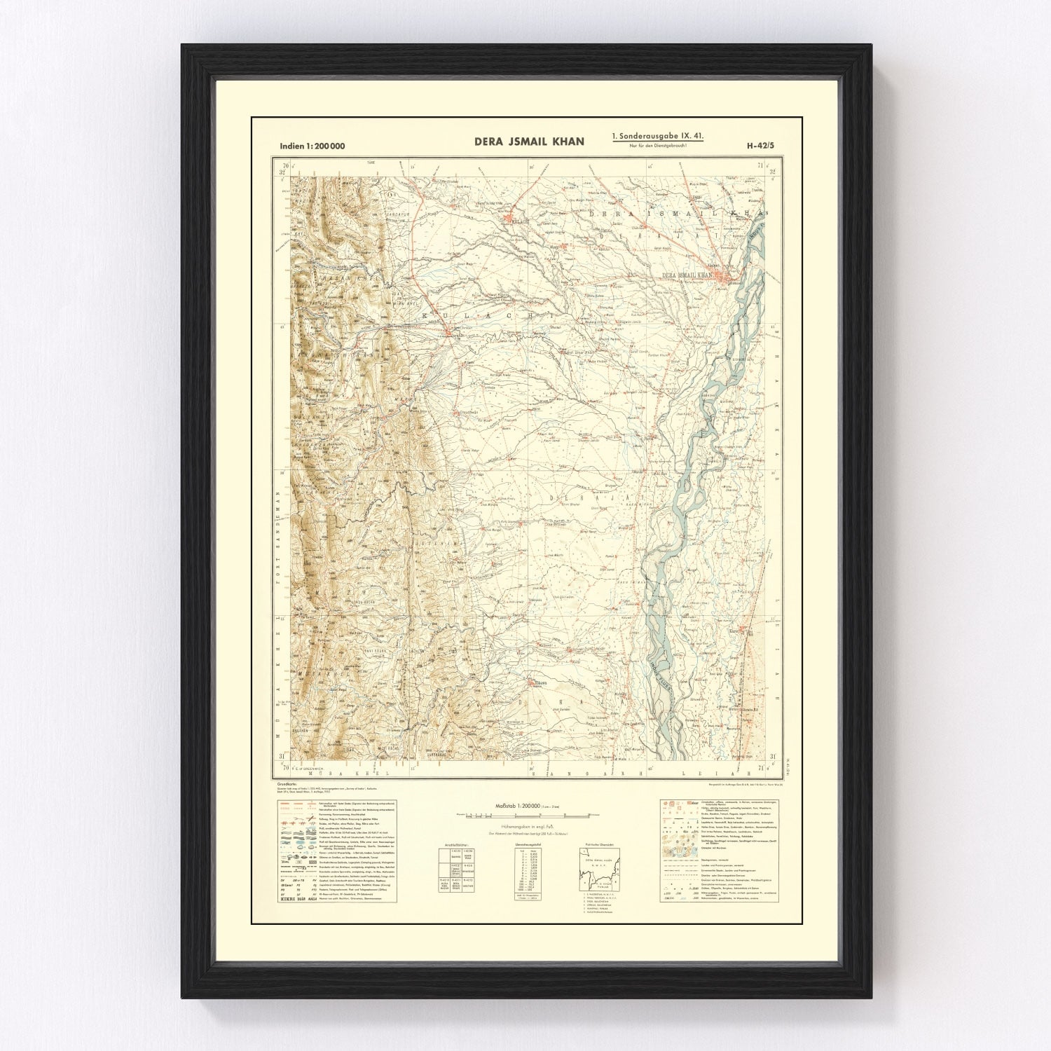 Vintage World War II India Map 1932