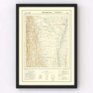 Vintage World War II India Map 1932