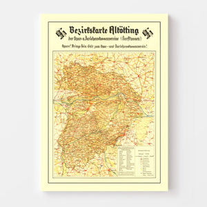 Vintage World War II Nazism Map 1934