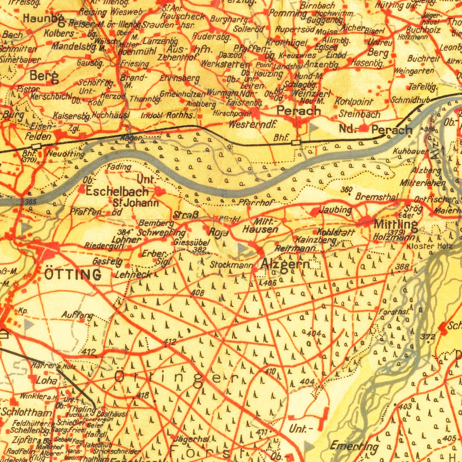 Vintage World War II Nazism Map 1934