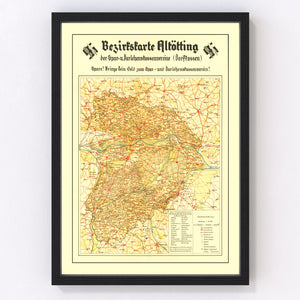 Vintage World War II Nazism Map 1934