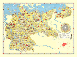 Vintage Map of Germany 1935