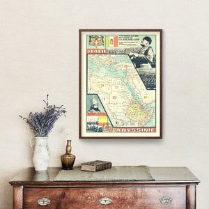 Vintage World War II Italy Map 1935