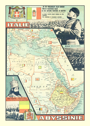 Vintage World War II Italy Map 1935
