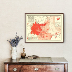 Vintage World War II Map of Germans in Europe 1938