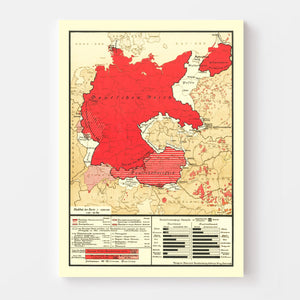 Vintage World War II Germany Map 1938