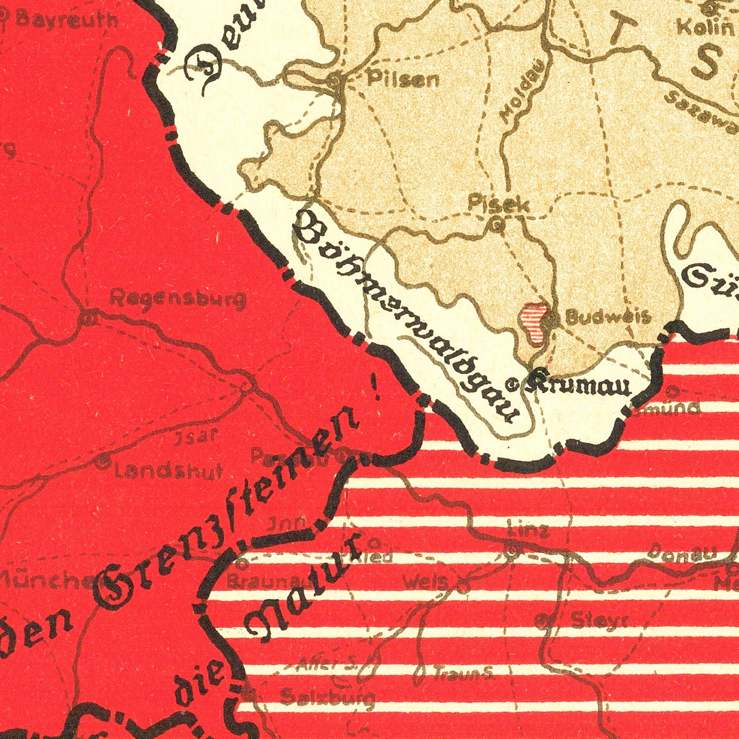Vintage World War II Germany Map 1938