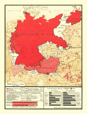 Vintage World War II Germany Map 1938