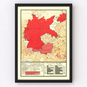 Vintage World War II Germany Map 1938