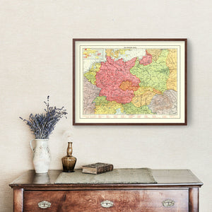 Vintage World War II Map of the German Empire 1939