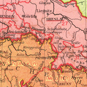 Vintage World War II Map of the German Empire 1939