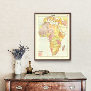 Vintage World War II Map of Colonialism in Africa 1940