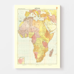 Vintage World War II Map of Colonialism in Africa 1940