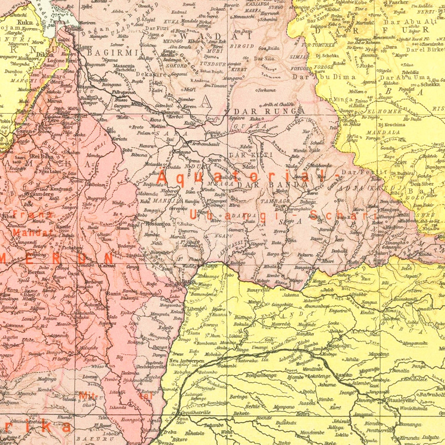Vintage World War II Map of Colonialism in Africa 1940