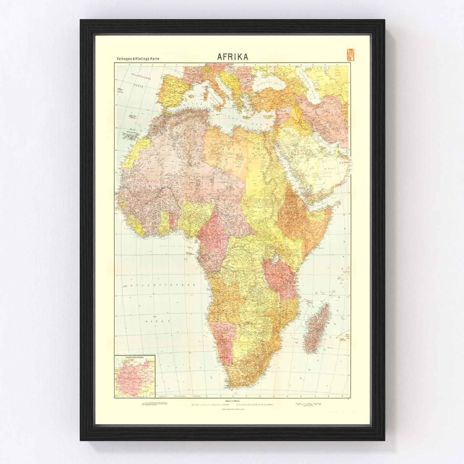 Vintage World War II Map of Colonialism in Africa 1940