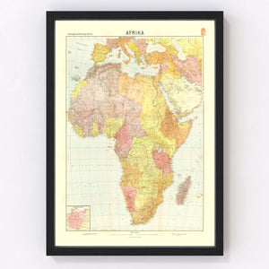 Vintage World War II Map of Colonialism in Africa 1940