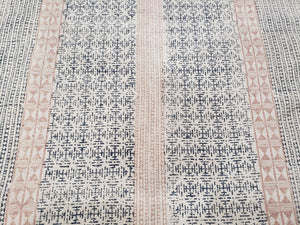 Vintage Moroccan Kilim Area Rug 4x6, Ivory & Blues, Moroccan Wall Hanging, Wool, Handmade, 3'9" x 6' 1", Boho Rug, Flatweave Moroccan Carpet