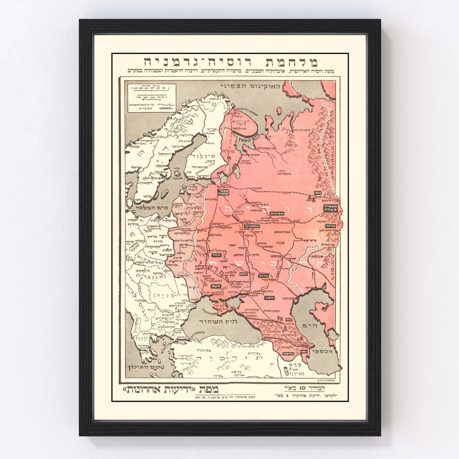 Vintage World War II Map of the Eastern Front 1941
