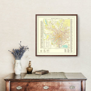 Vintage Moscow World War II Map 1941