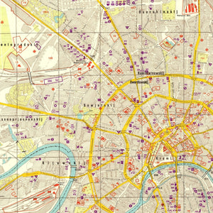 Vintage Moscow World War II Map 1941