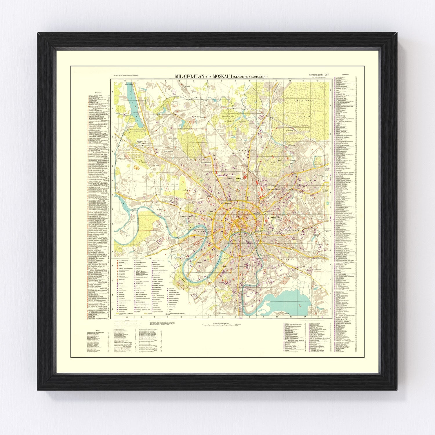 Vintage Moscow World War II Map 1941
