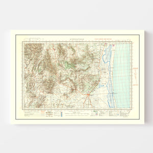 Vintage North Africa World War II Map 1941