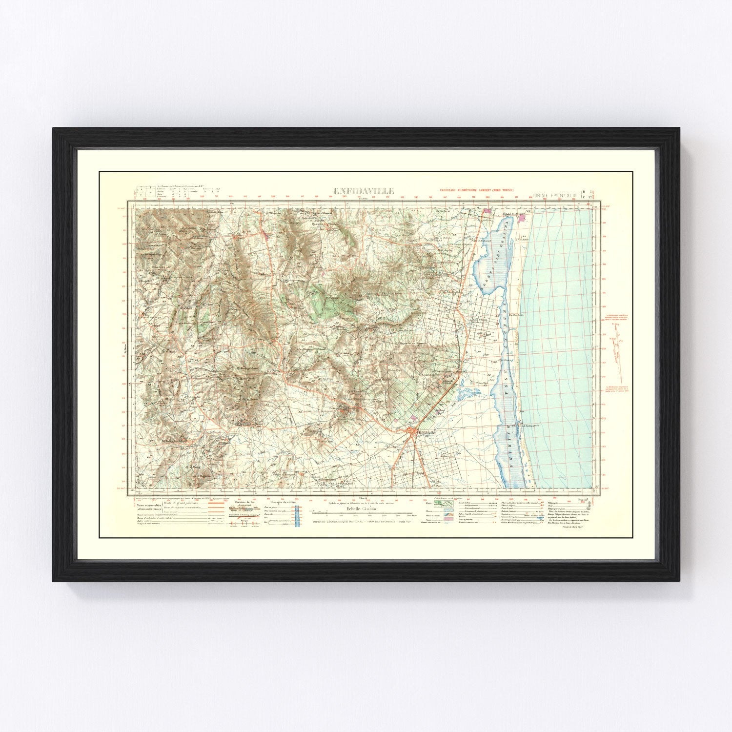 Vintage North Africa World War II Map 1941