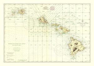 Vintage Hawaii World War II Map 1941