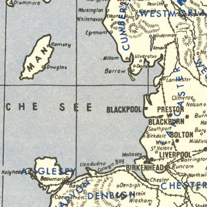 Vintage British Isles World War II Map 1941