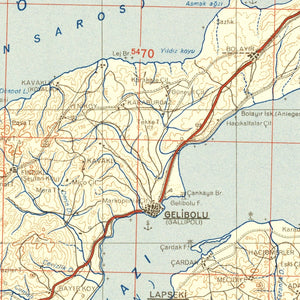 Vintage Turkey World War II Map 1942