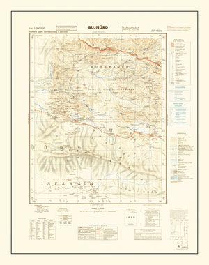 Vintage Iran World War II Map 1942