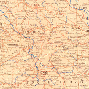 Vintage Germany World War II Map 1942