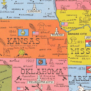 Vintage United States World War II Map 1943