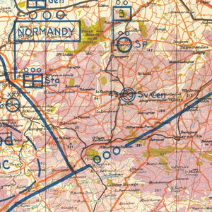 Vintage Normandy Invasion World War II Map 1944