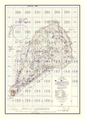 Vintage Iwo Jima World War II Volcano Islands Map 1944