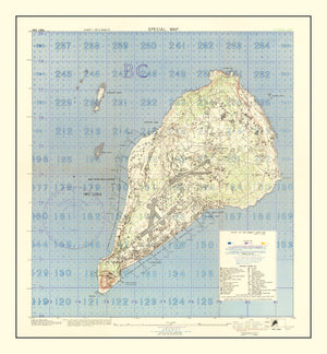 Vintage Iwo Jima World War II Map 1944