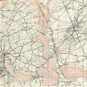 Vintage D-Day World War II Map 1944