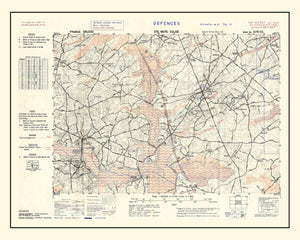 Vintage D-Day World War II Map 1944