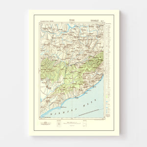Vintage Turkey World War II Map  1944