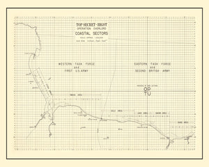 Vintage D-Day Normandy Invasion Map 1944