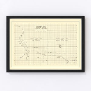 Vintage D-Day Normandy Invasion Map 1944