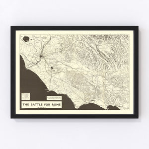 Vintage Italian Campaign World War II Map 1944
