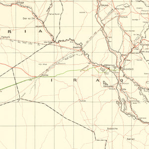 Vintage Baghdad World War II Map 1944