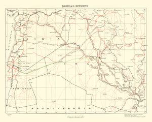 Vintage Baghdad World War II Map 1944