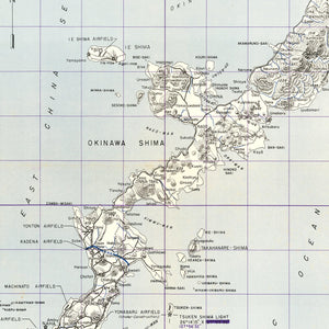 Vintage Okinawa World War II Map 1945