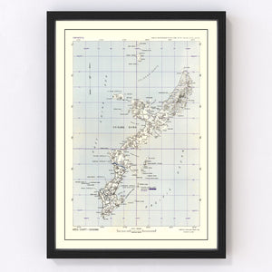 Vintage Okinawa World War II Map 1945
